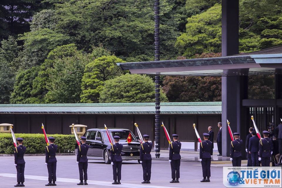 welcome ceremony for president tran dai quang at tokyo imperial palace
