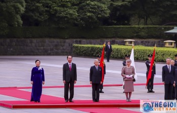 Welcome ceremony for President Tran Dai Quang at Tokyo Imperial Palace