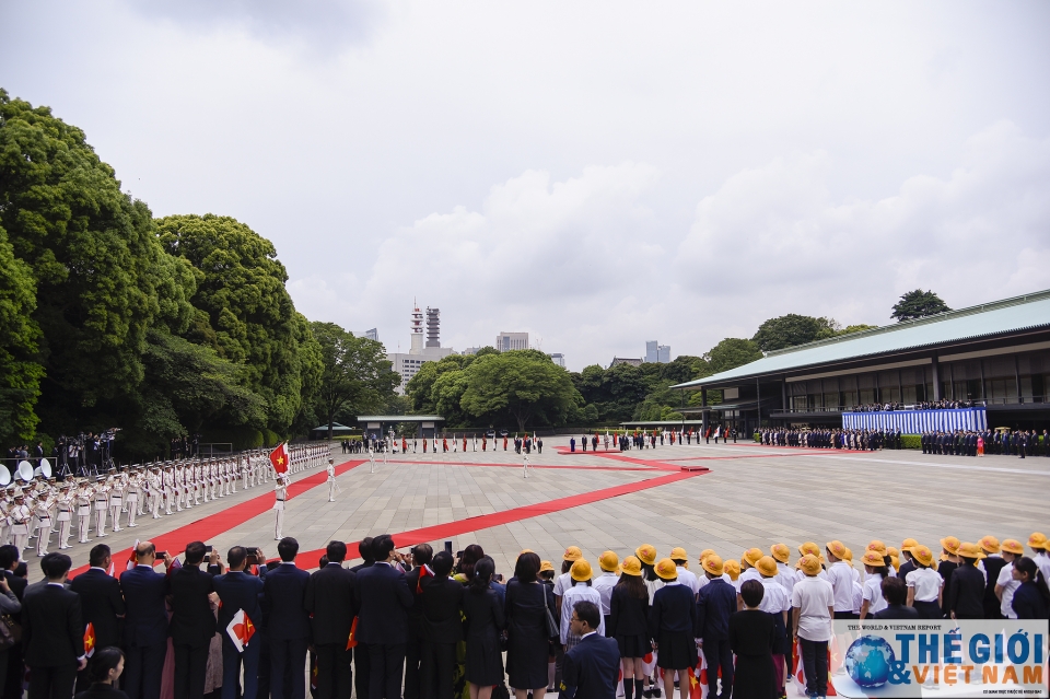 welcome ceremony for president tran dai quang at tokyo imperial palace