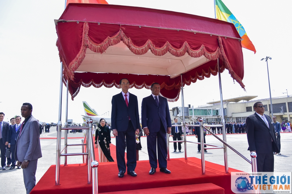 president tran dai quang begins state visit to ethiopia