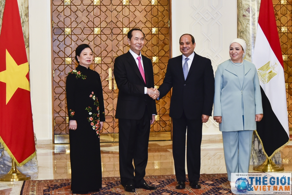 president tran dai quang holds talks with egyptian counterpart