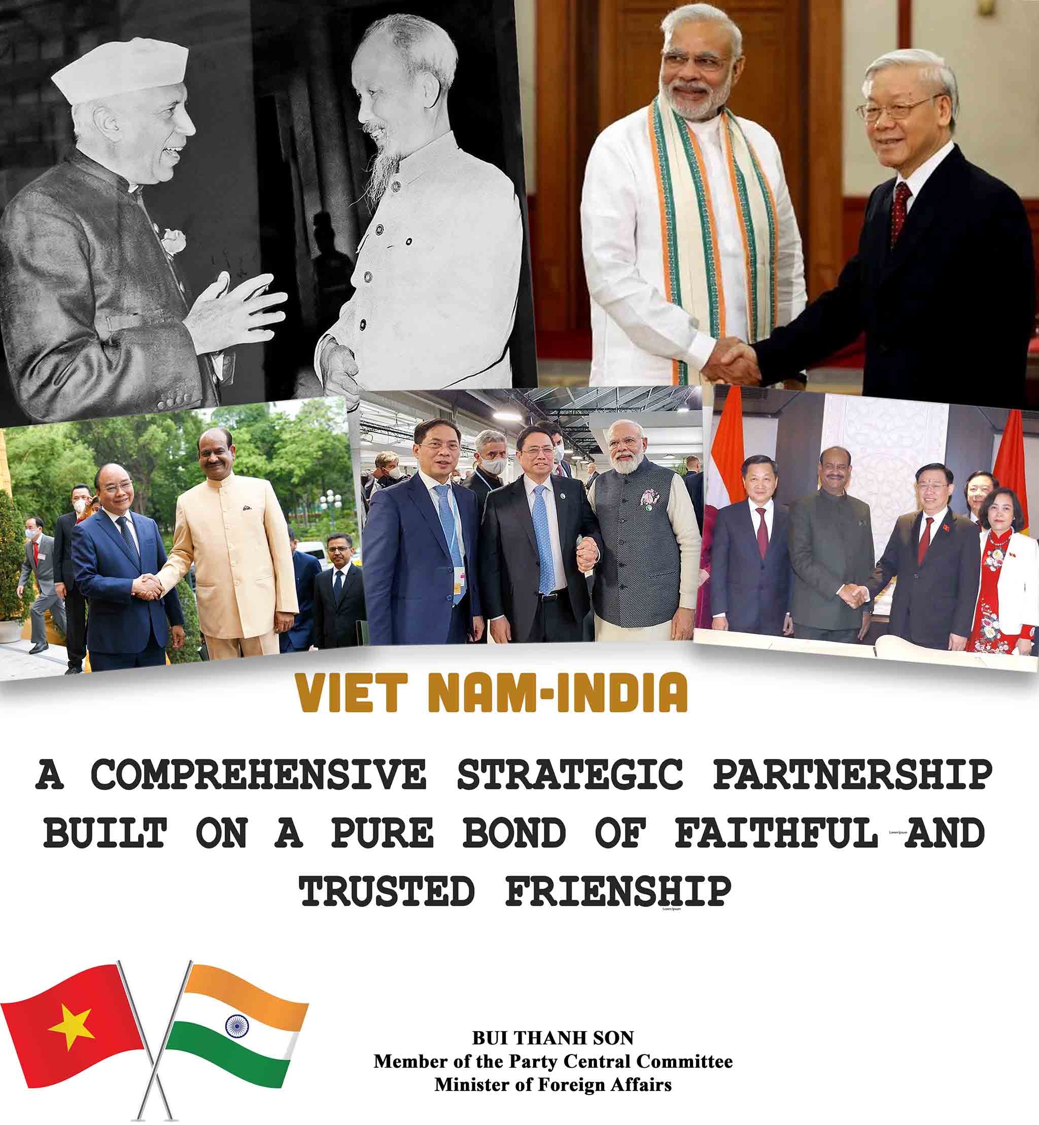 Viet nam - India: A comprehensive strategic partnership  Built on a pure bond of faithful and trusted frienship