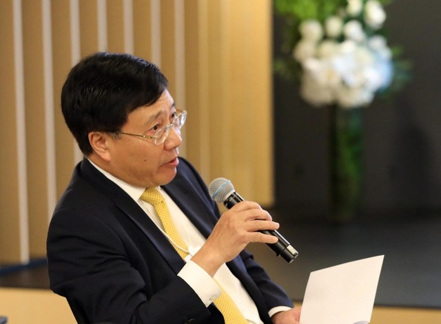 Phó Thủ tướng Thường trực Chính phủ Phạm Bình Minh đã tham dự và phát biểu tại Hội nghị về Tác động của phát triển bền vững (SDI) do WEF tổ chức nhân dịp Tuần lễ cấp cao Đại hội đồng Liên Hợp Quốc khoá 77 (Ảnh: VGP)
