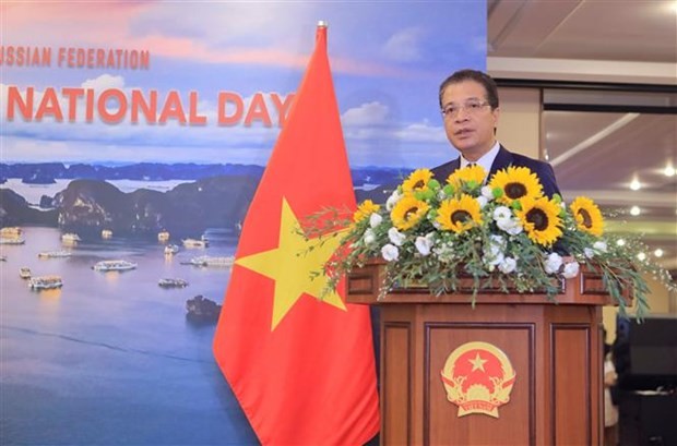 Đại sứ Đặng Minh Khôi phát biểu tại buổi lễ. (Nguồn: TTXVN)
