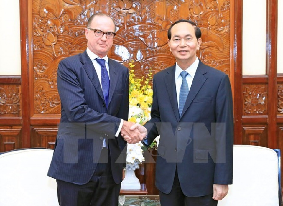 president tran dai quang bids farewell to austrian ambassador