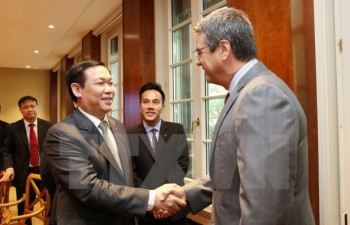 Deputy PM Vuong Dinh Hue meets WTO leaders