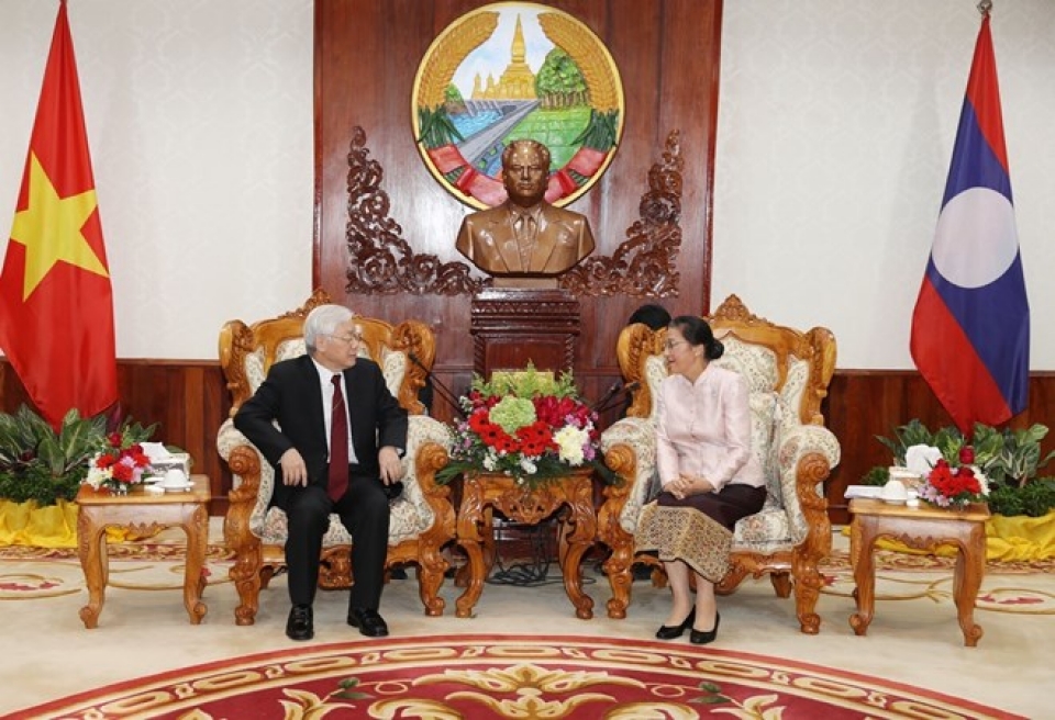 top vietnamese leader seeks stronger relations with laos