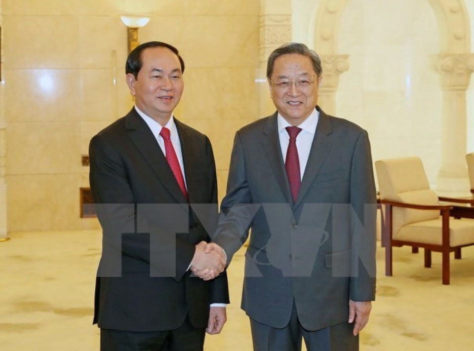 yu zhengsheng hails importance of vietnam presidents china visit