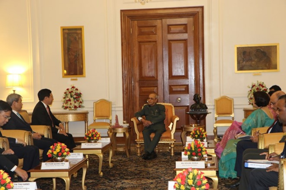 deputy pm pham binh minh meets indian president during visit