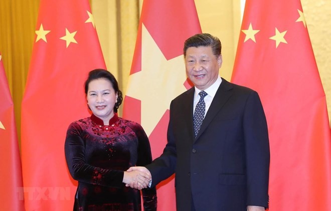 vietnamese na chairwoman meets top chinese party and state leader