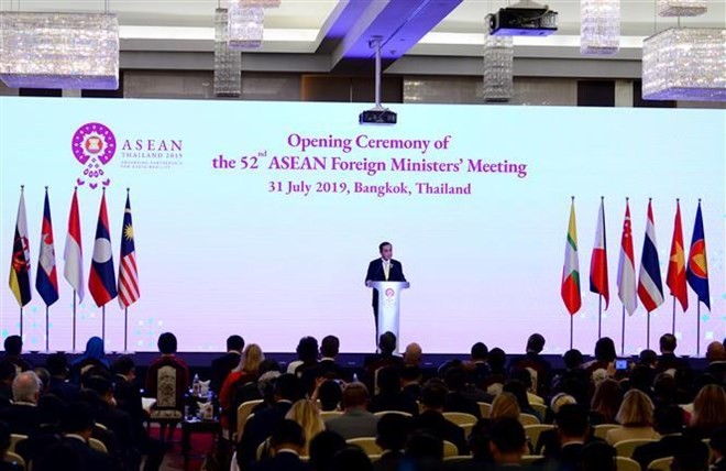 52nd asean foreign ministers meeting opens in thailand