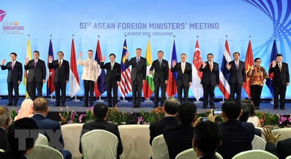 51st asean foreign ministers meeting opens in singapore