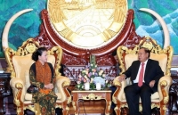 top leader receives cambodian pm hun sen