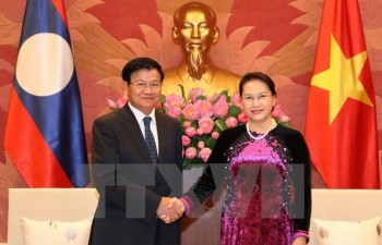 NA Chairwoman Nguyen Thi Kim Ngan welcomes Lao PM