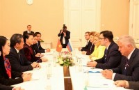 na chairwoman arrives in astana for kazakhstan visit