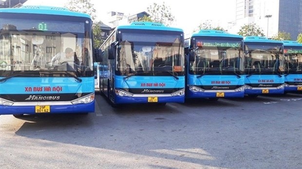 Most bus services in Ha Noi operate at full capacity from February 8