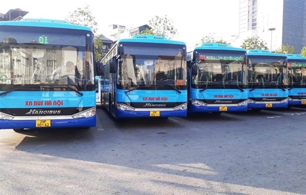 Most bus services in Ha Noi operate at full capacity from February 8