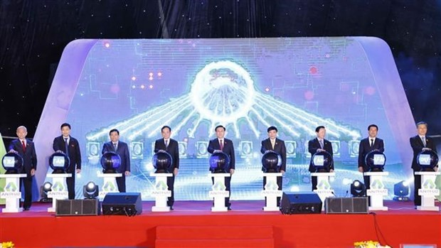 NA Chairman attends groundbreaking of biodegradable resin factory in Hai Phong. (Photo: VNA)