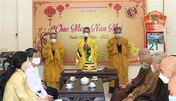 Buddhist dignitaries appointed as heads of pagodas in Truong Sa island district.  (Photo: VNA)