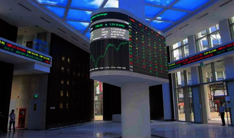 The stock trading board inside the Ho Chí Minh Stock Exchange (HoSE). (Photo: thoibaonganhang.vn)