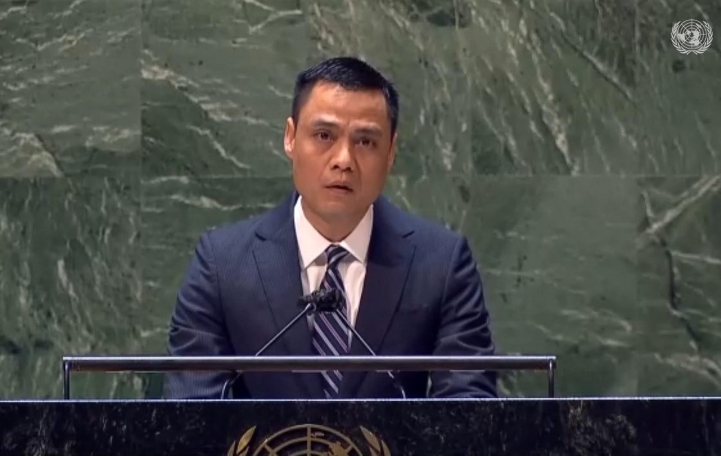 Ambassador Dang Hoang Giang, Head of the Permanent Mission of Vietnam to the UN, spoke at the meeting. (Source: VNA)