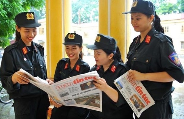 Female public security officers of Ninh Binh. (Photo: VNA)
