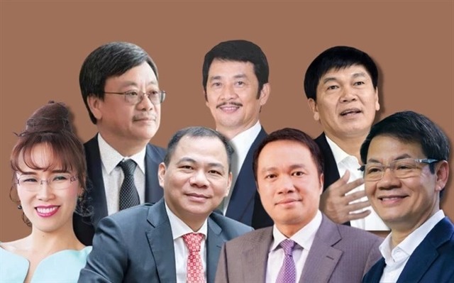 The seven Vietnamese billionaires on the Forbes list.(Photo cafef.vn)