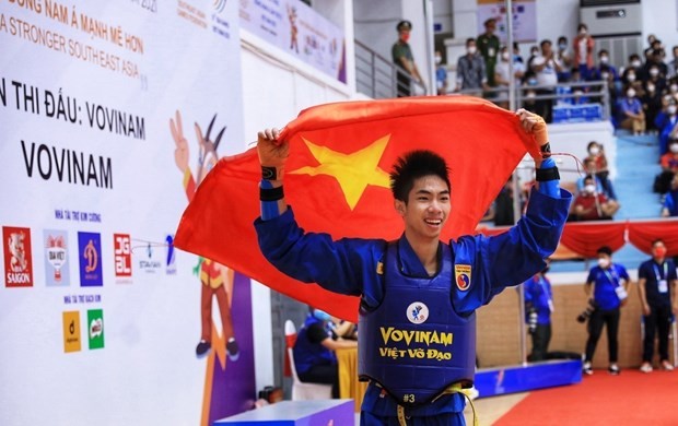 Nguyen Thanh Liem wins a gold medal for Viet Nam. (Photo: VNA)