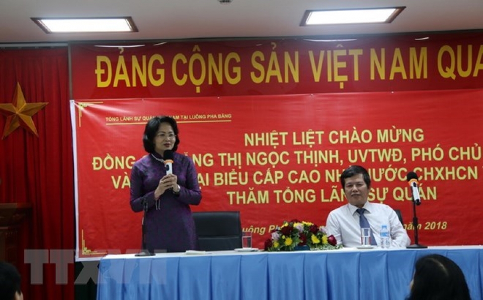 vice president dang thi ngoc thinh wraps up laos visit