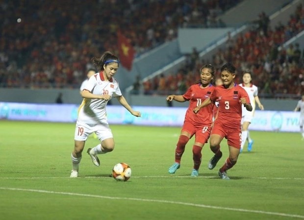 In the match between Vietnam and Cambodia. (Photo: laodong.vn)