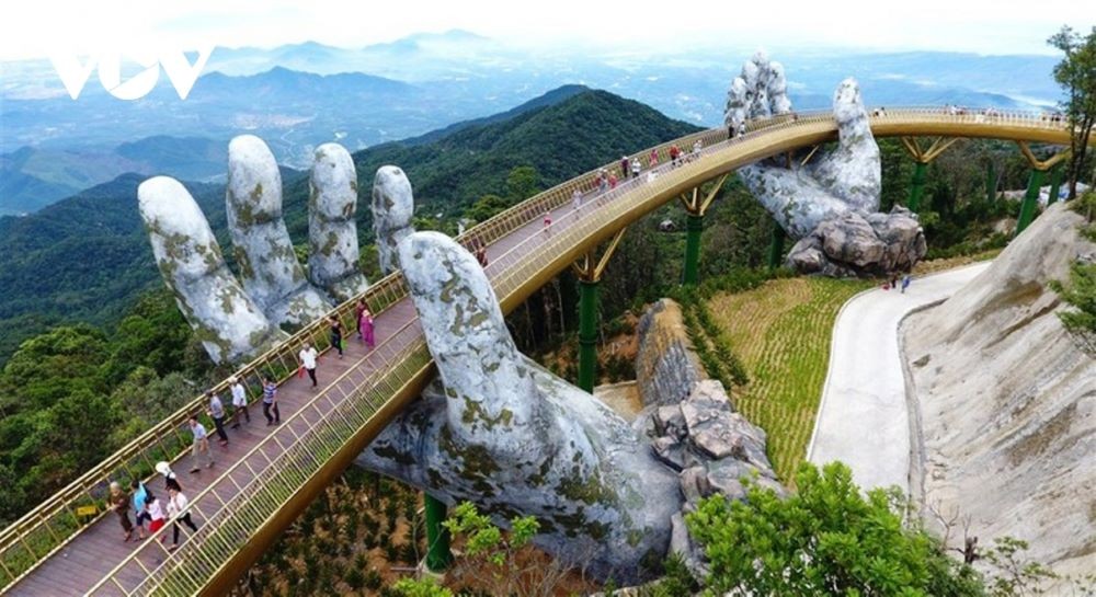 The Cau Vang (Golden Bridge) in the central city of Da Nang is a popular check-in destination for visitors