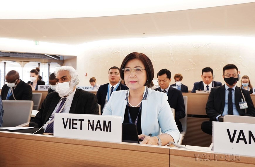 Ambassador Le Thi Tuyet Mai, Permanent Representative of Vietnam to the UN, the World Trade Organisation, and other international organisations in Geneva, leads a Vietnamese delegation attending the 51st Regular Session of the Human Rights Council in Gene