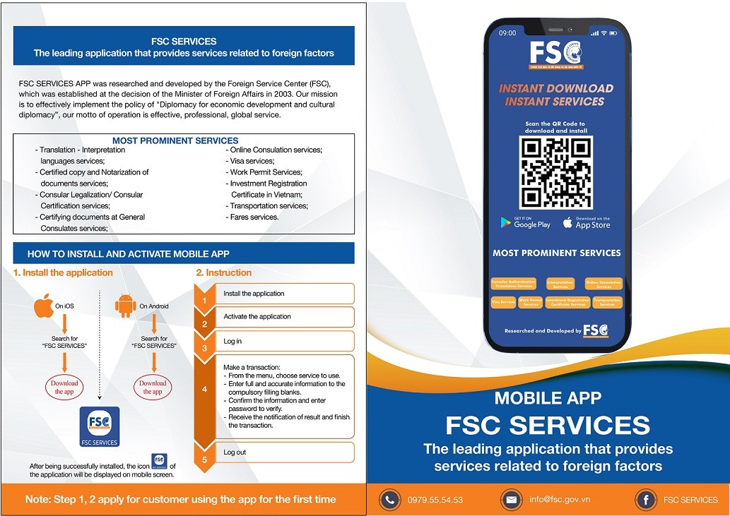 Launching the application that provides services related to foreign factors - FSC SERVICES