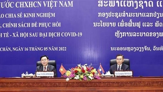 Vietnamese, Lao NAs share experience in designing post-pandemic socio-economic recovery policies