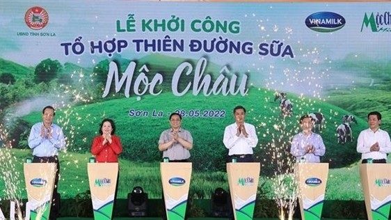 The ground-breaking ceremony of Moc Chau eco dairy complex in Son La province