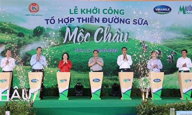 The ground-breaking ceremony of Moc Chau eco dairy complex in Son La province