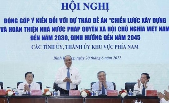 President chaired a meeting in Binh Duong on strategy for building rule-of-law socialist State