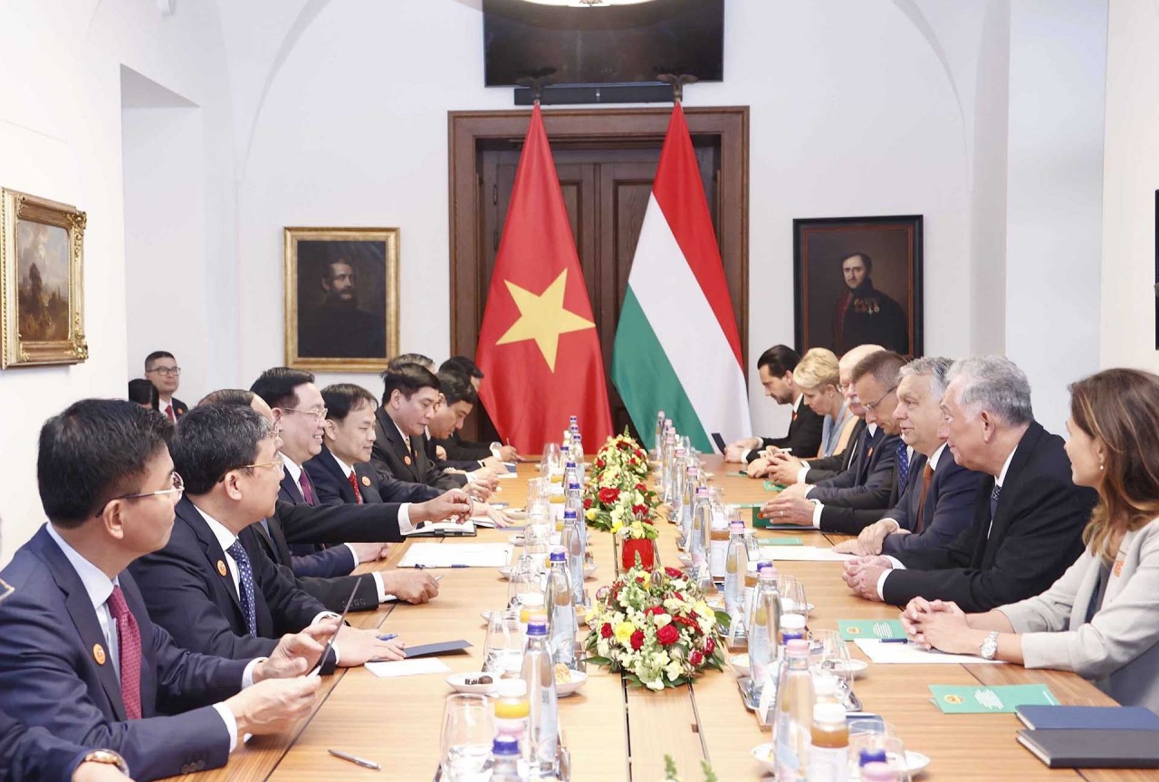 NA Chairman Vuong Dinh Hue has a meeting with Hungarian Prime Minister Viktor Orbán