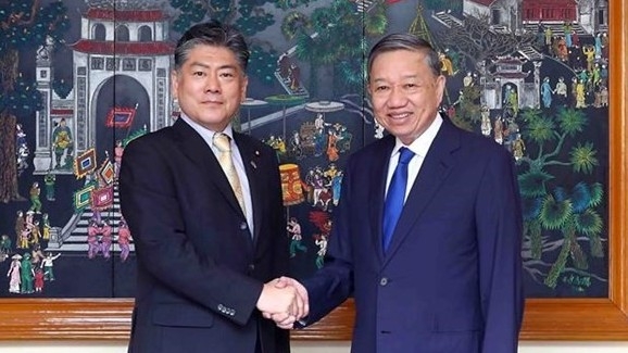 Minister of Public Security To Lam receives Japanese Minister of Justice Furukawa Yoshihisa