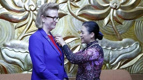 Insignia presented to UNDP Resident Representative in Vietnam