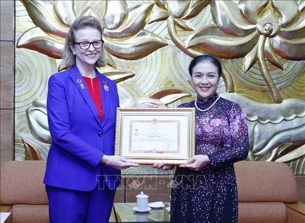 Insignia presented to UNDP Resident Representative in Vietnam