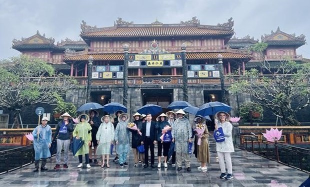 French cruise ship takes foreign tourists to Thua Thien-Hue province