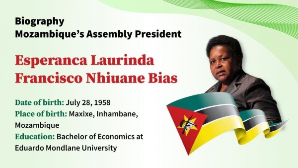 Biography of Mozambique’s Assembly President Esperanca Laurinda Francisco Nhiuane Bias