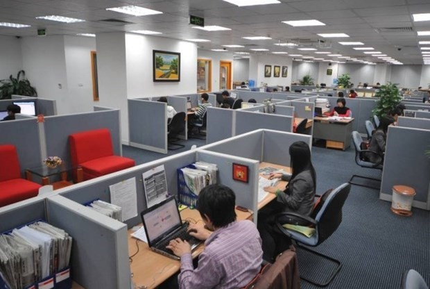 An office in HCM City. The city’s office market witnessed positive signs in the first half. (Photo: tphcm.chinhphu.vn)