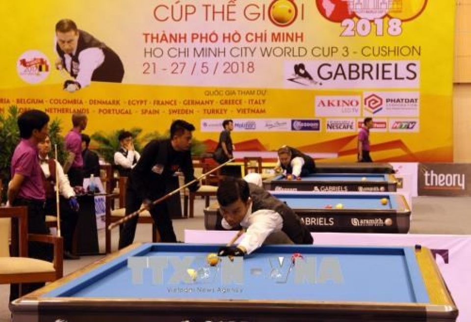 world leading cueists compete in billiards world cup in hcm city