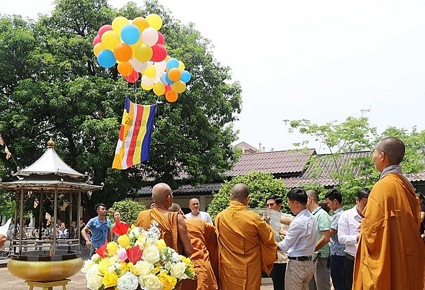 vietnamese in laos celebrate the buddhas 2563rd birthday