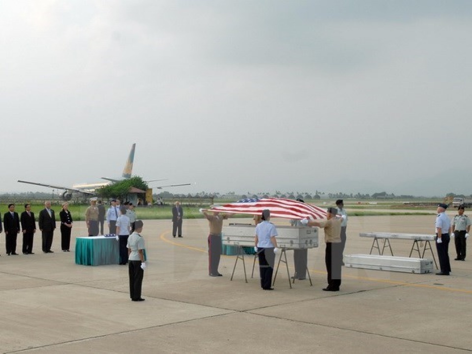 repatriation ceremony held for us servicemens remains