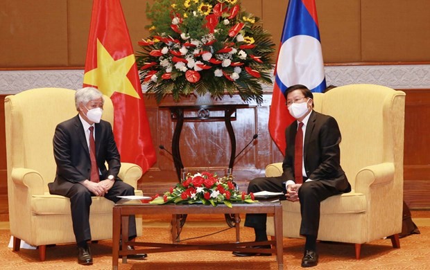 Lao leader receives President of Vietnam Fatherland Front