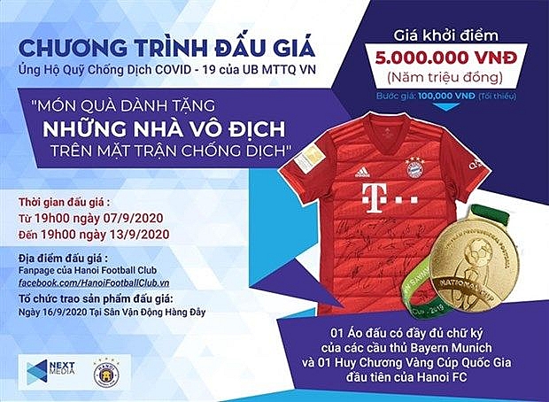 next media hanoi fc launch auction to support covid 19 fight