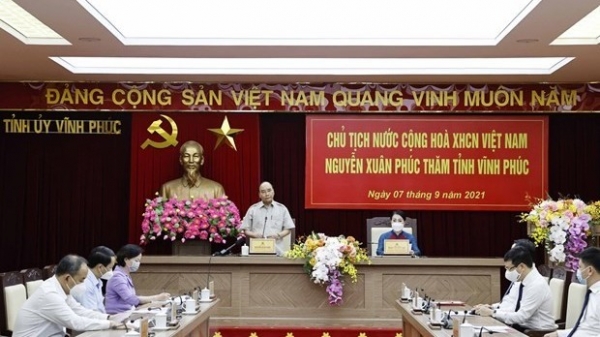 President lauds Vinh Phuc for anti-pandemic efforts